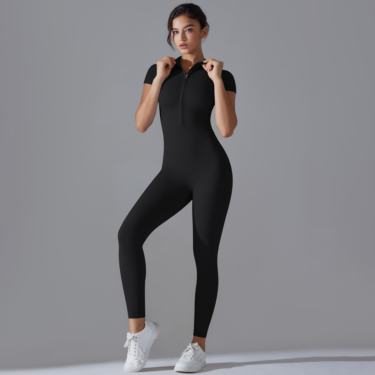 Womens Yoga Jumpsuit with Zipper