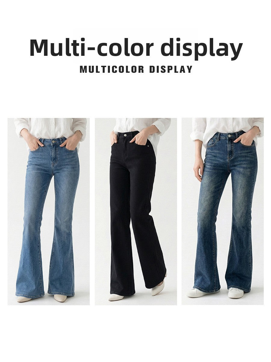 Womens Flared Denim Trousers