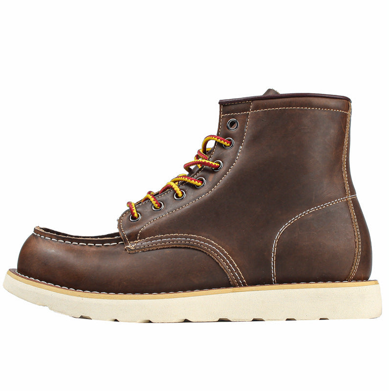 Mens Retro Leather Work Boots