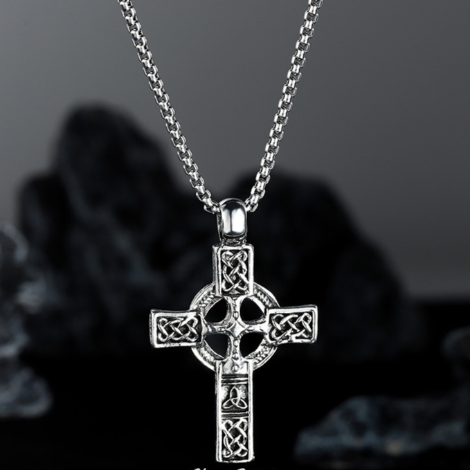 Retro Cross Hollow Necklace