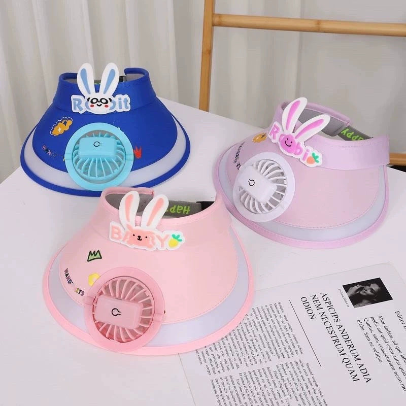 children's sun hat with built-in charging fan