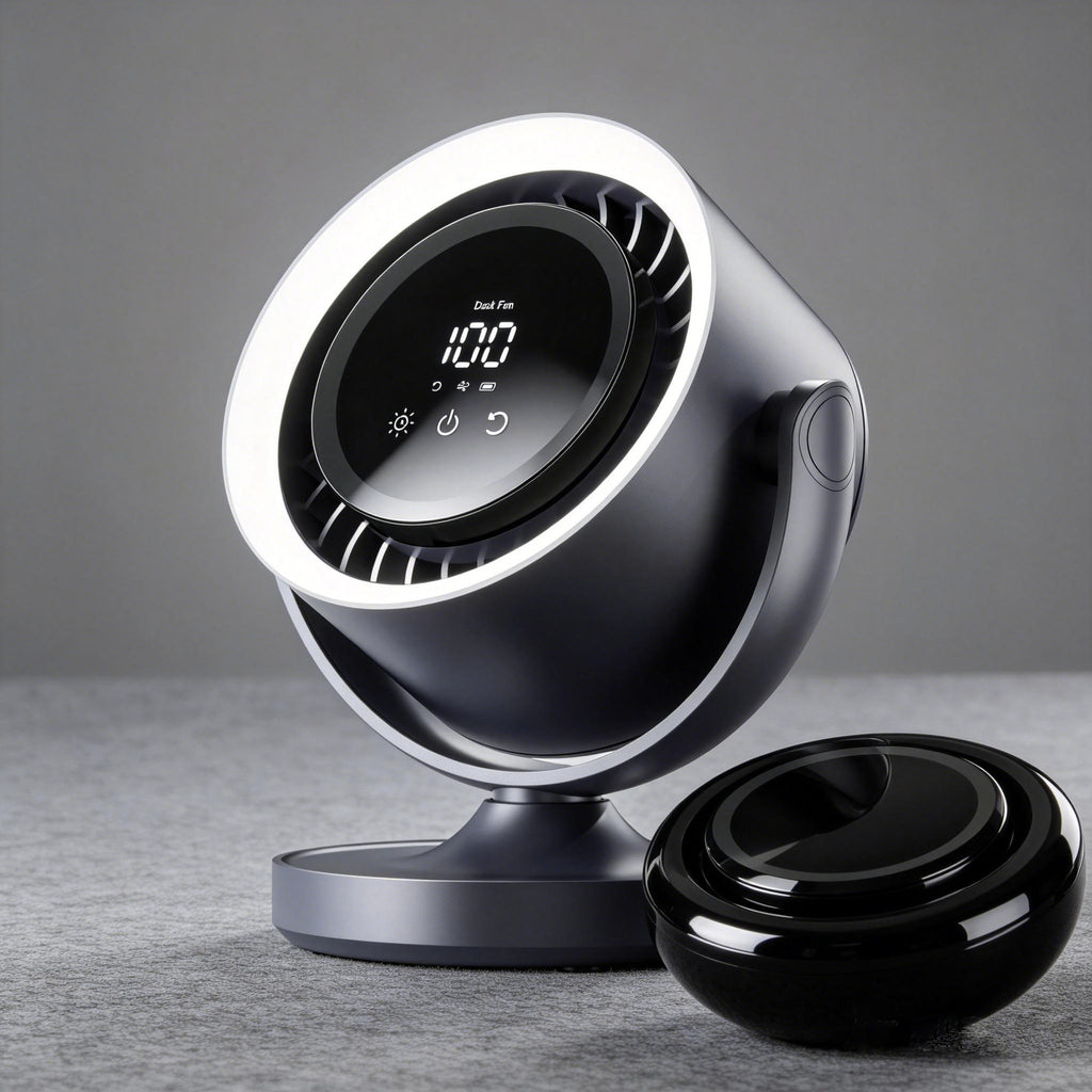 clip-on desktop fan with night light