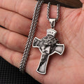 Vintage Stainless Steel Cross Pendant Necklace