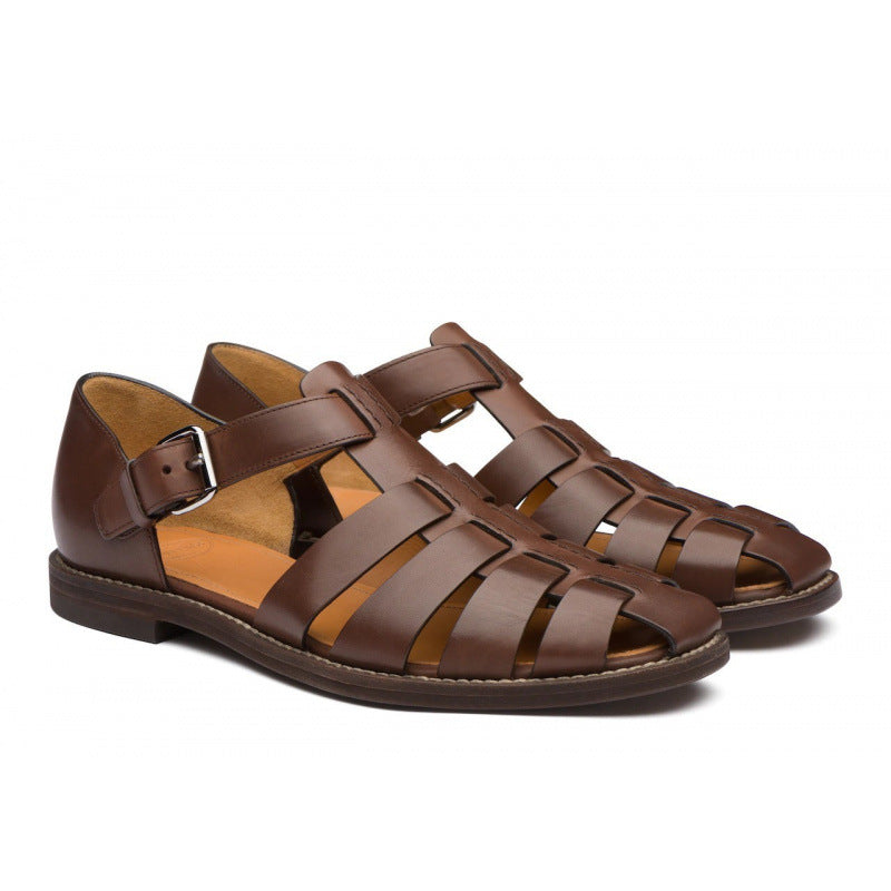 Mens Breathable Leather Buckle Sandals