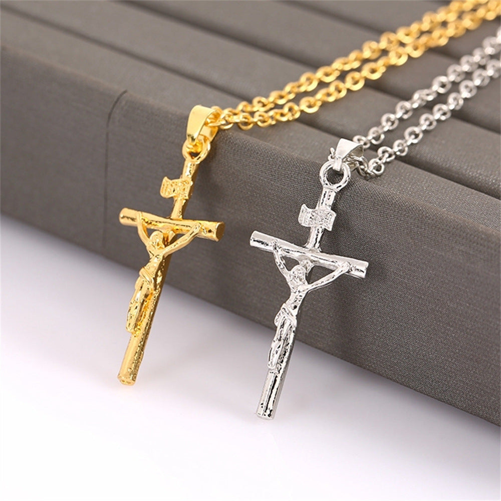 Geometric Cross Pendant Necklace