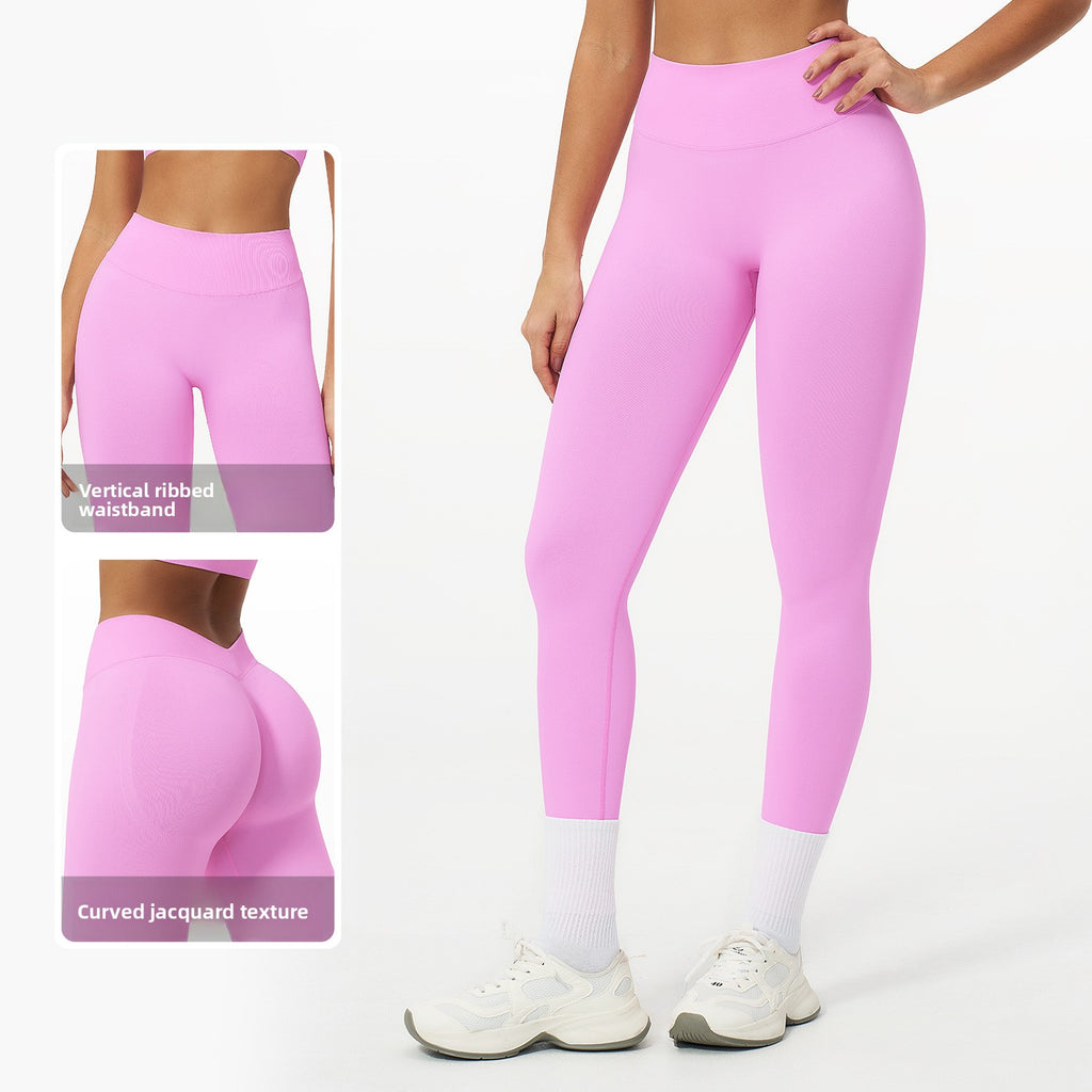 Seamless Yoga Pants with V-Shape Design