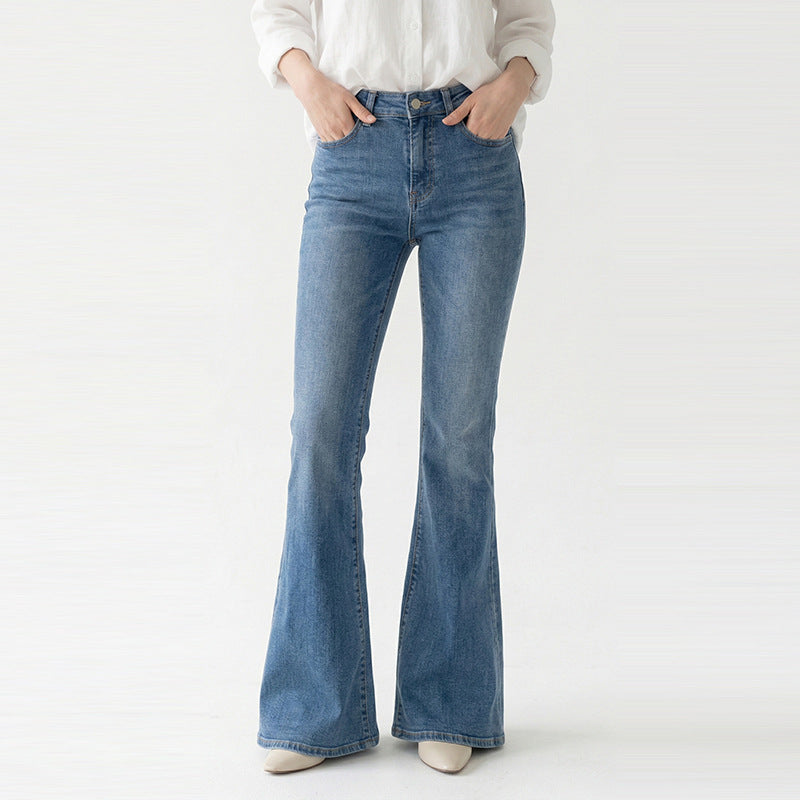 Womens Flared Denim Trousers