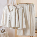 Cotton Linen Pajama Set for Home and Outdoor