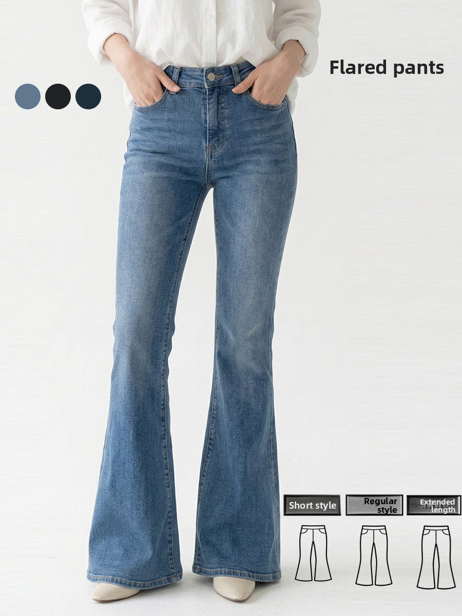 Womens Flared Denim Trousers