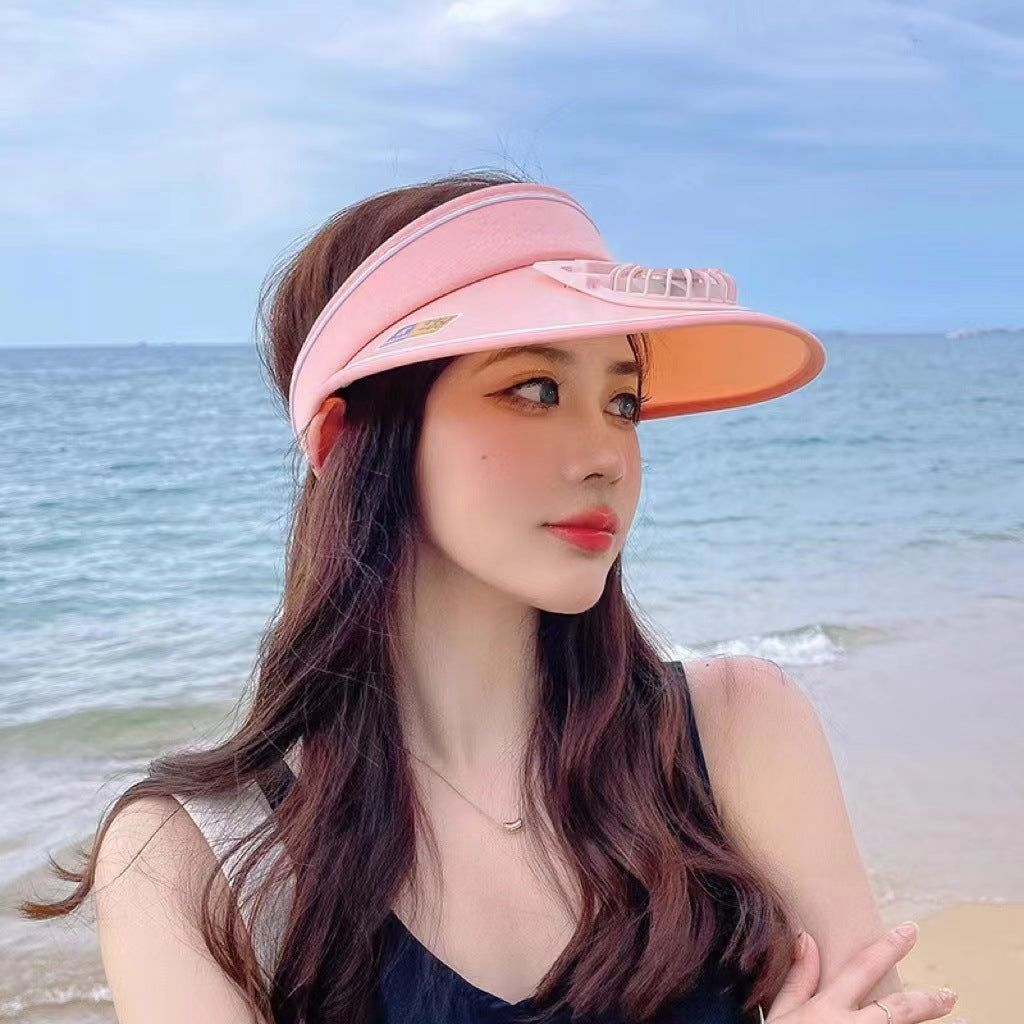usb charging fan sun hat