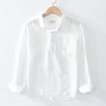 Mens Linen Lapel Shirt