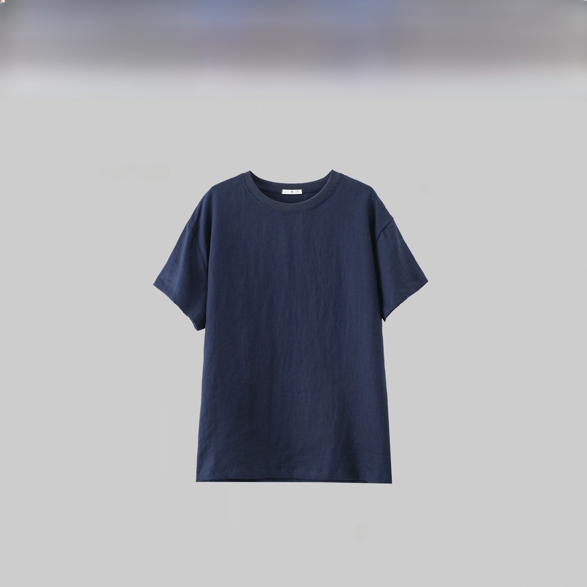 Women's Loose Linen T-shirt Short Sleeve Round Neck Top