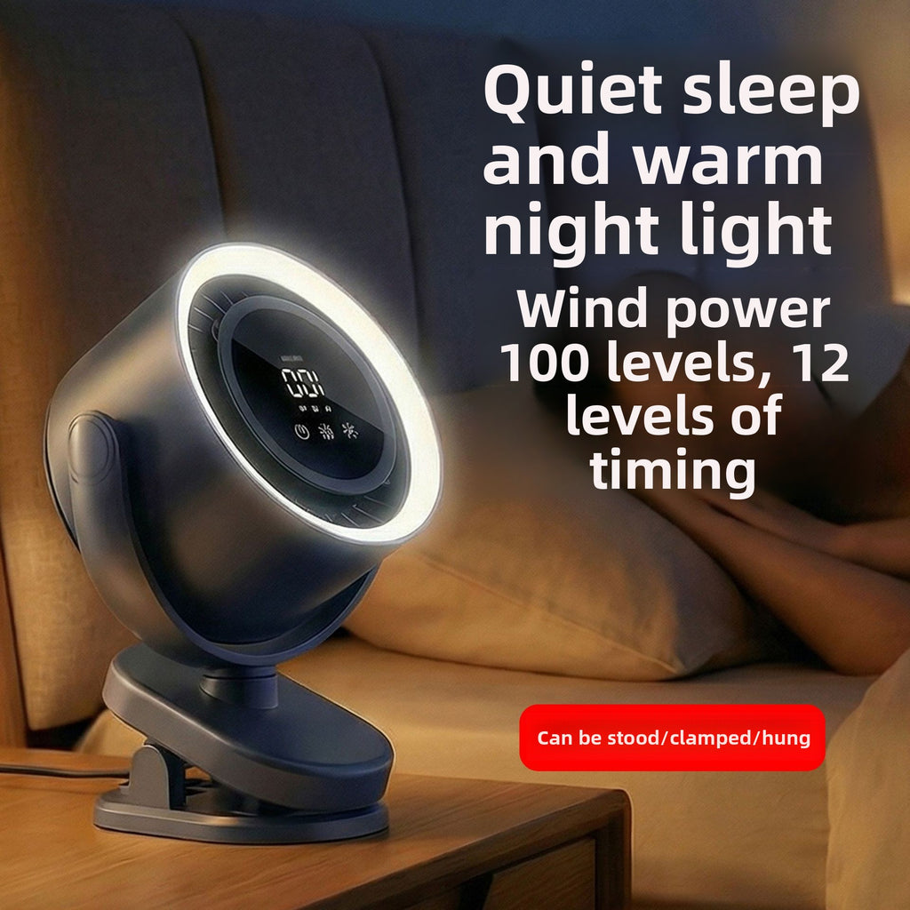 clip-on desktop fan with night light