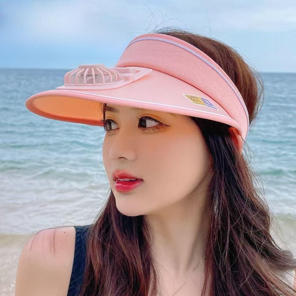 usb charging fan sun hat