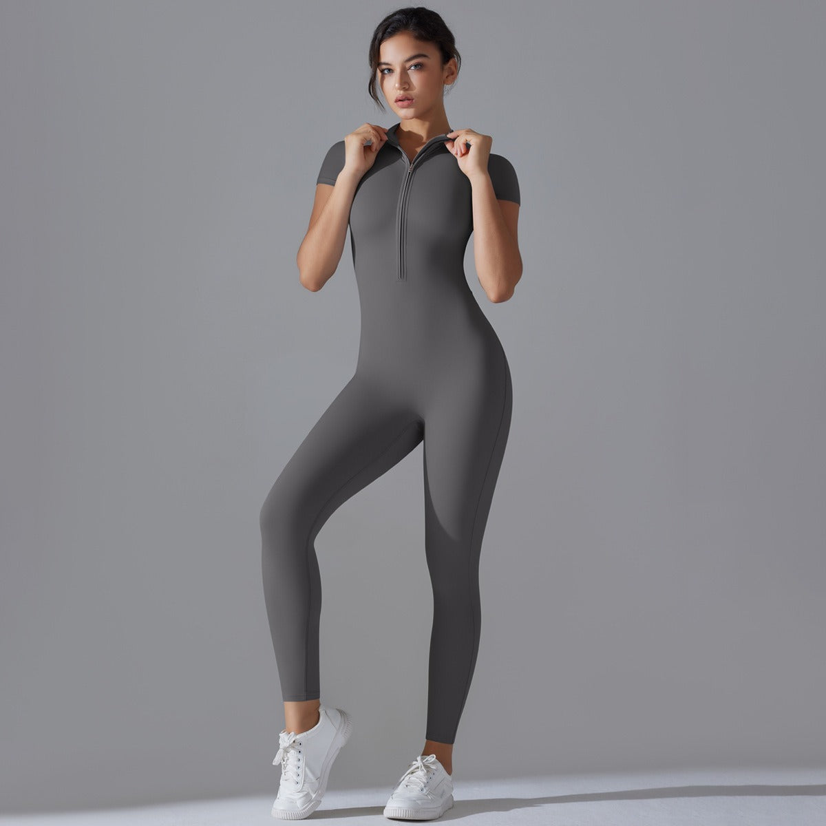 Womens Yoga Jumpsuit with Zipper