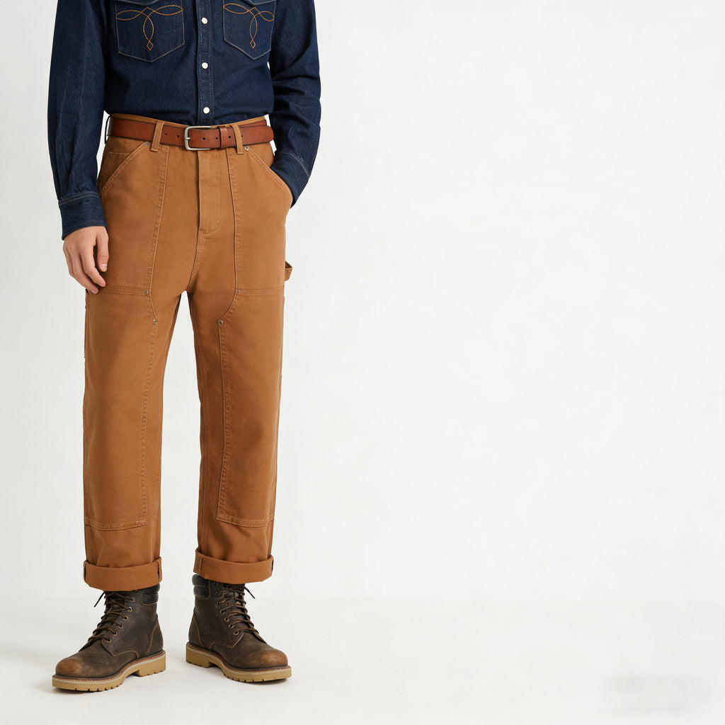 Workwear Canvas Trousers with Reinforced Knees