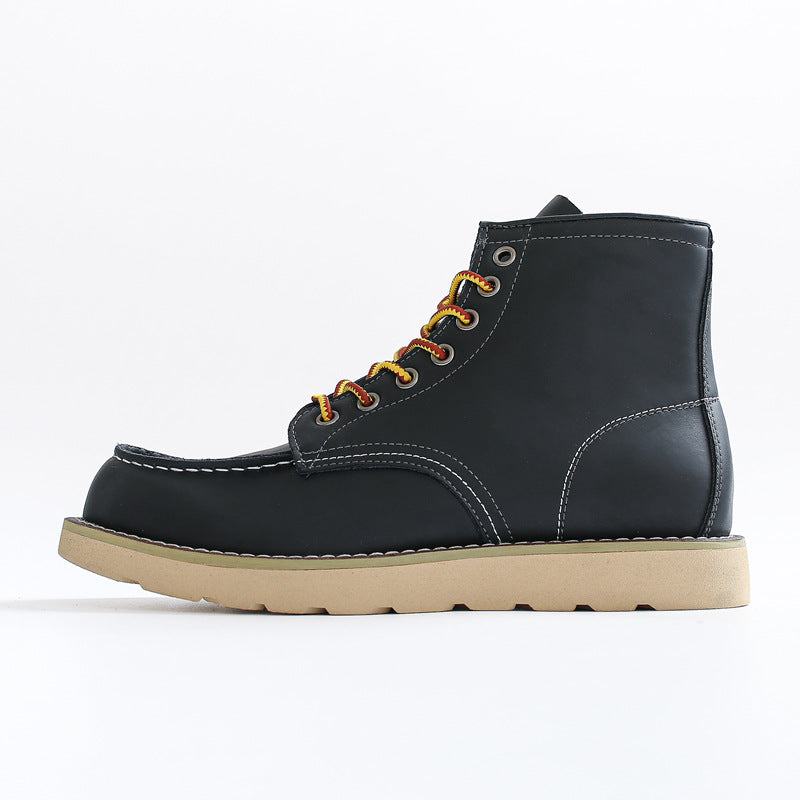Mens Retro Leather Work Boots