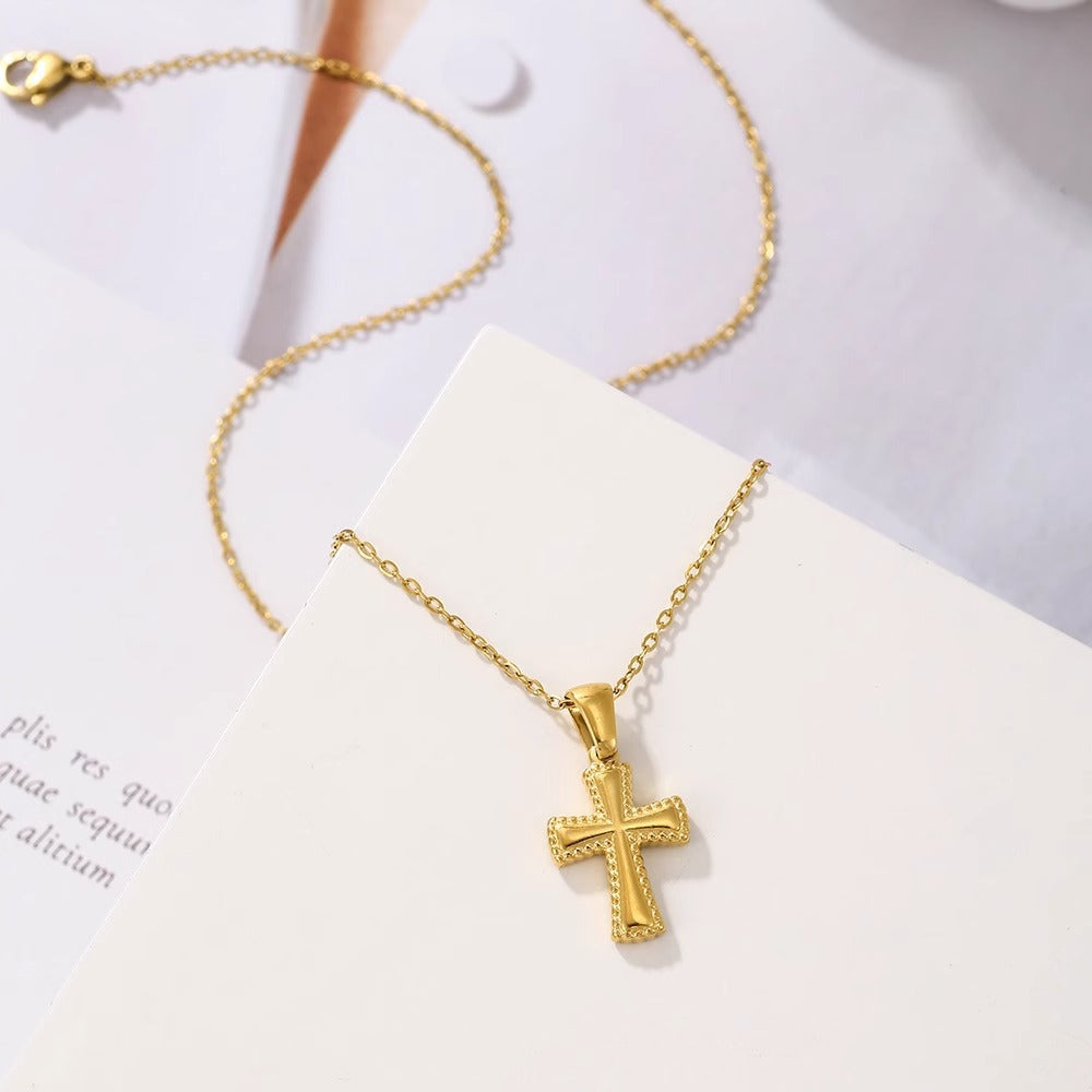 Titanium Steel Cross Pendant Necklace
