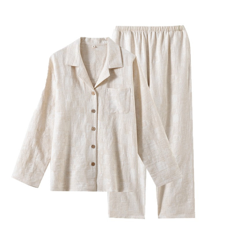 Cotton Linen Pajama Set for Home and Outdoor