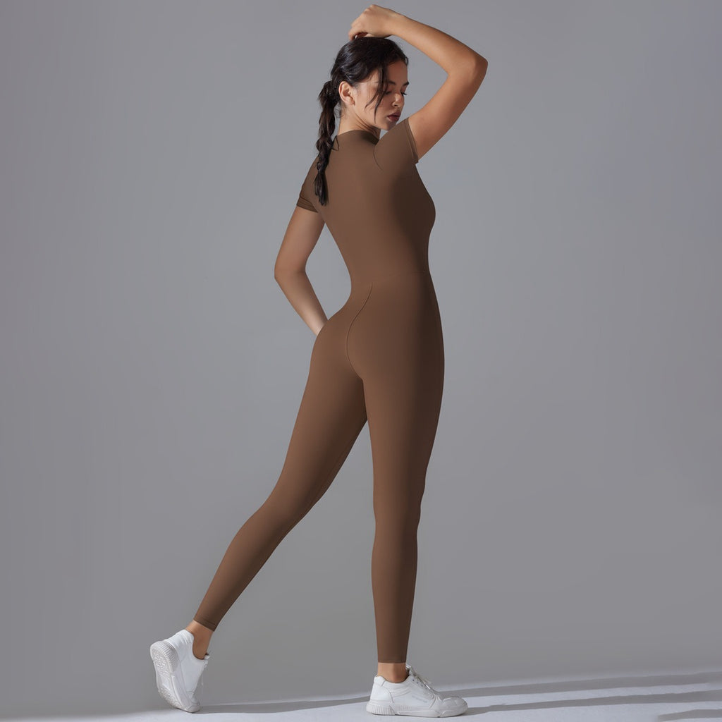 Womens Yoga Jumpsuit with Zipper
