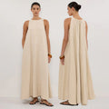 Linen-blend dress