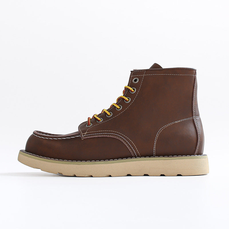 Mens Retro Leather Work Boots
