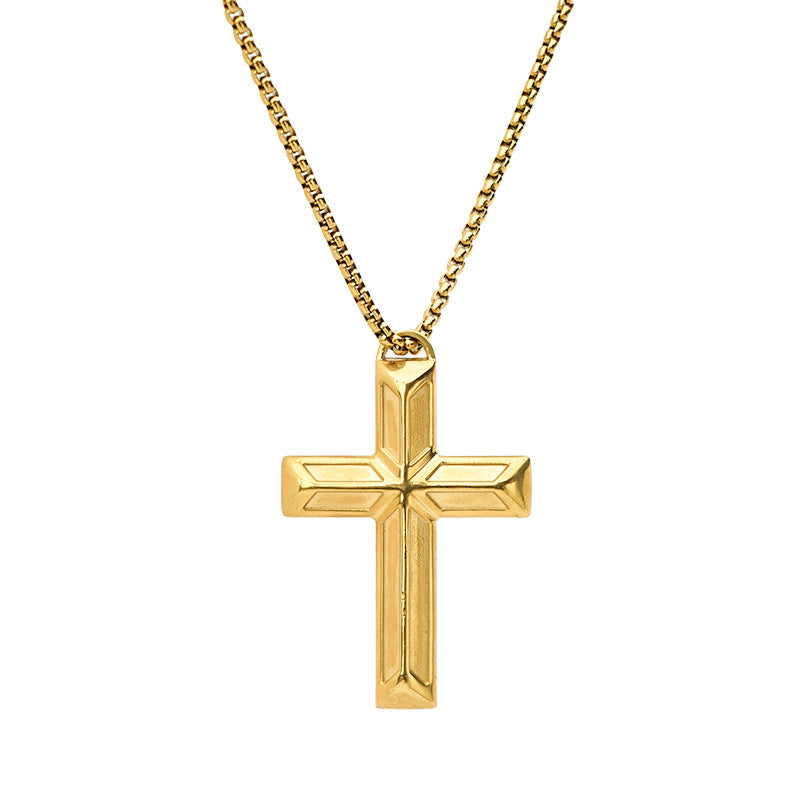 Titanium Steel Cross Pendant Necklace