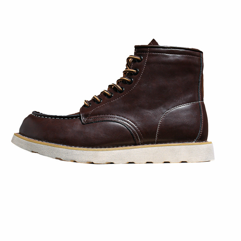 Mens Retro Leather Work Boots
