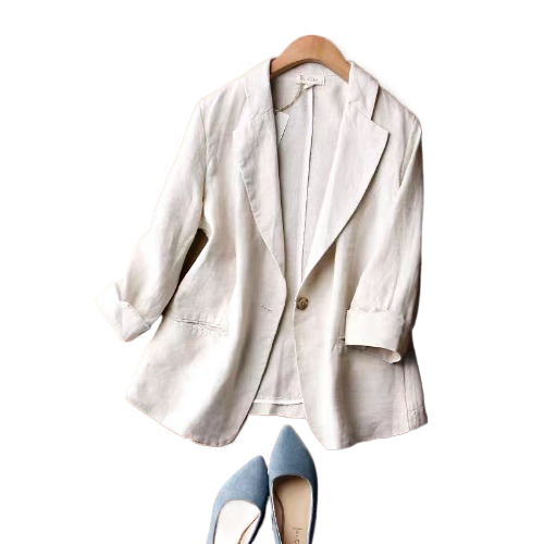 Womens Cotton Linen Blazer