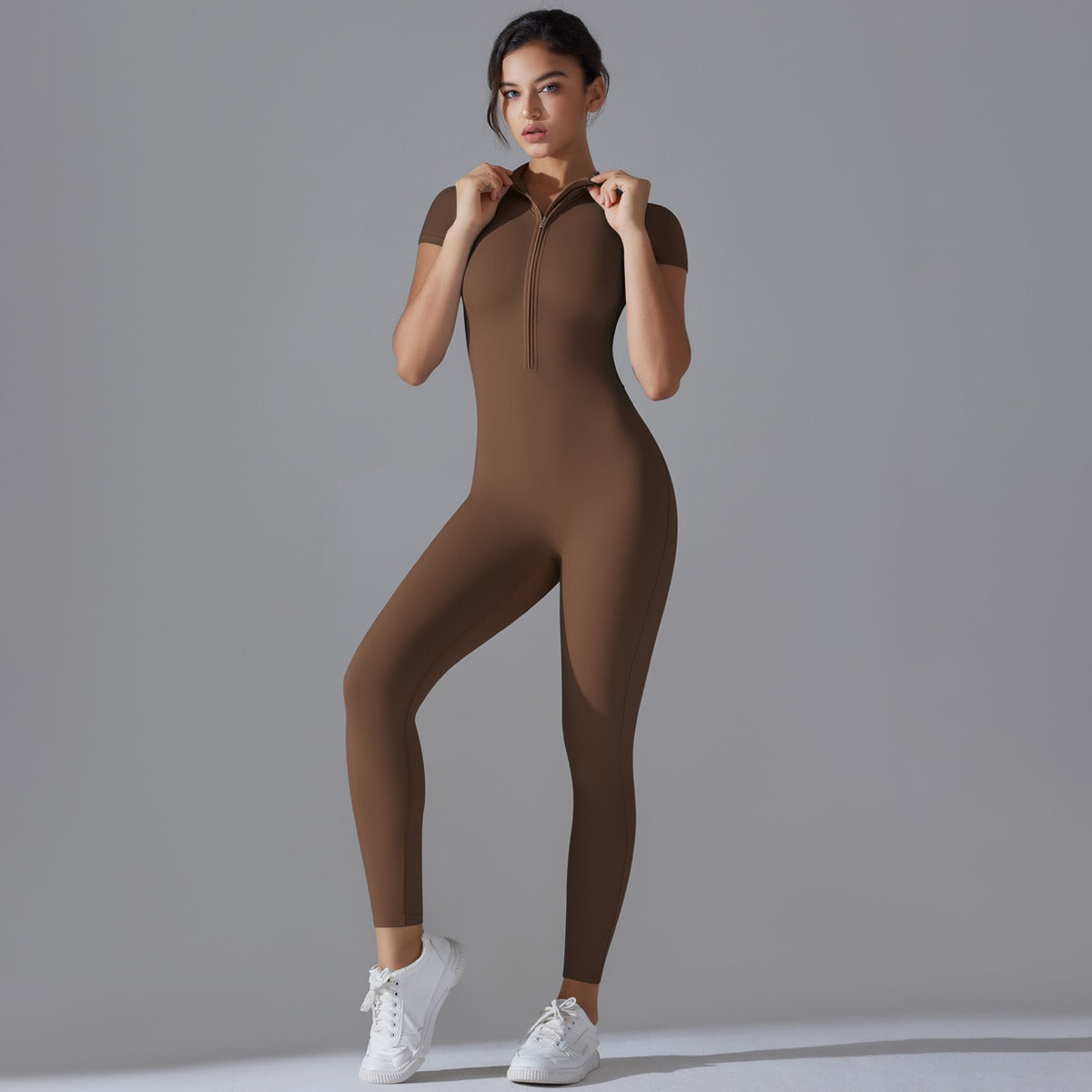 Womens Yoga Jumpsuit with Zipper