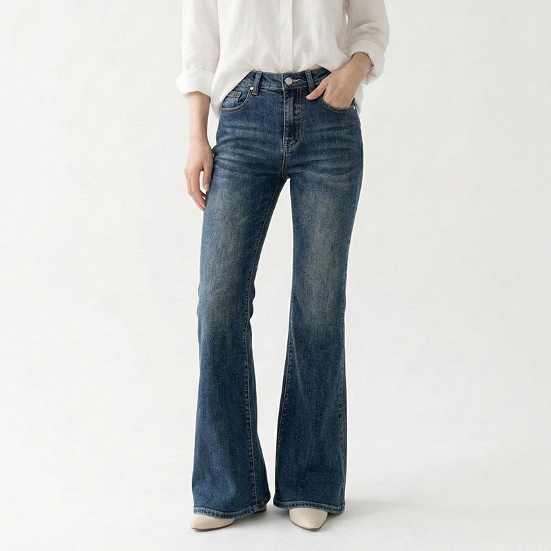 Womens Flared Denim Trousers