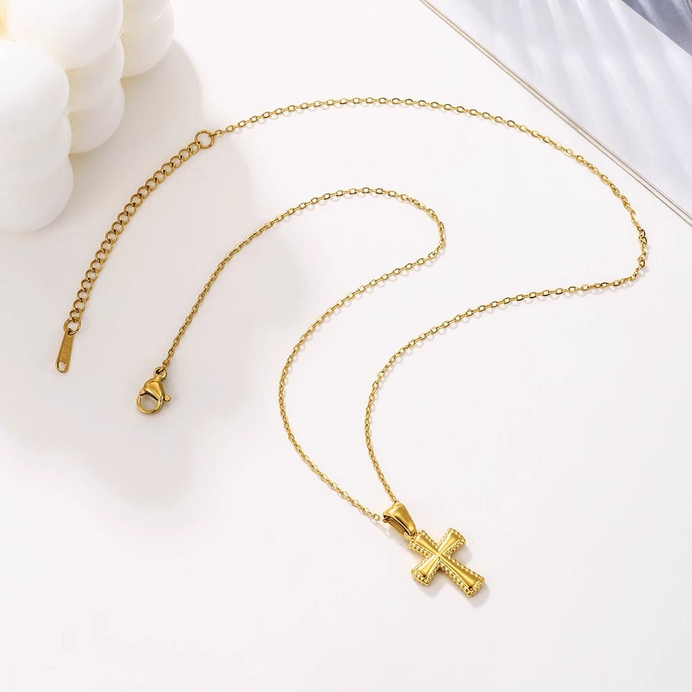 Titanium Steel Cross Pendant Necklace