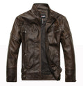 Men's Leather Jacket Slim-Fit Men's Motorcycle Pu Leather Jacket