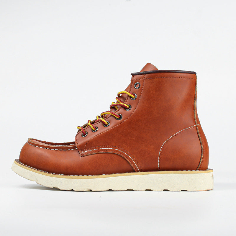 Mens Retro Leather Work Boots