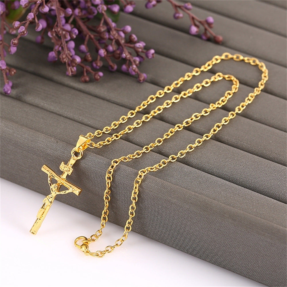 Geometric Cross Pendant Necklace