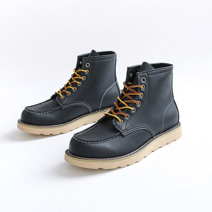 Mens Retro Leather Work Boots