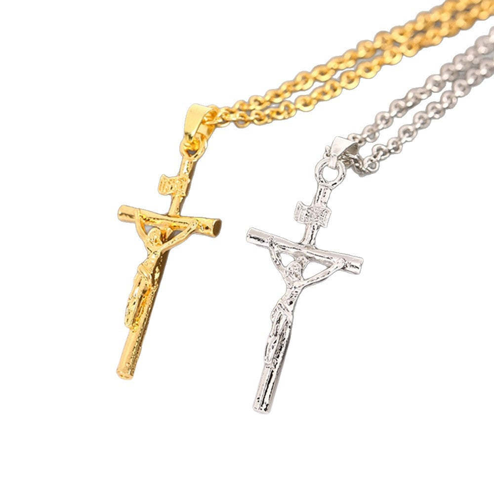 Geometric Cross Pendant Necklace