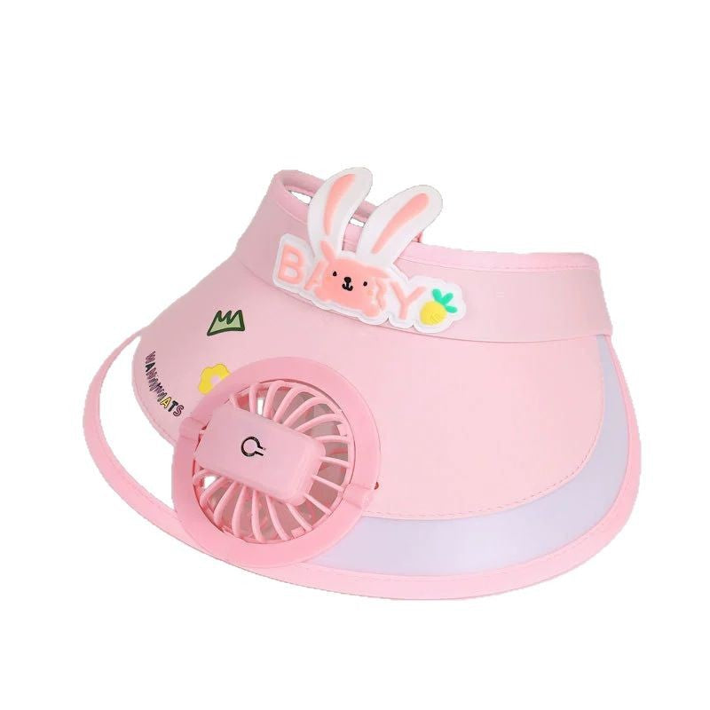 children's sun hat with built-in charging fan