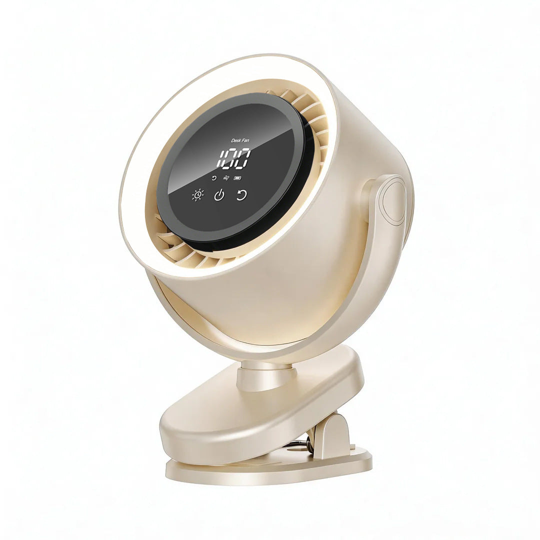 clip-on desktop fan with night light