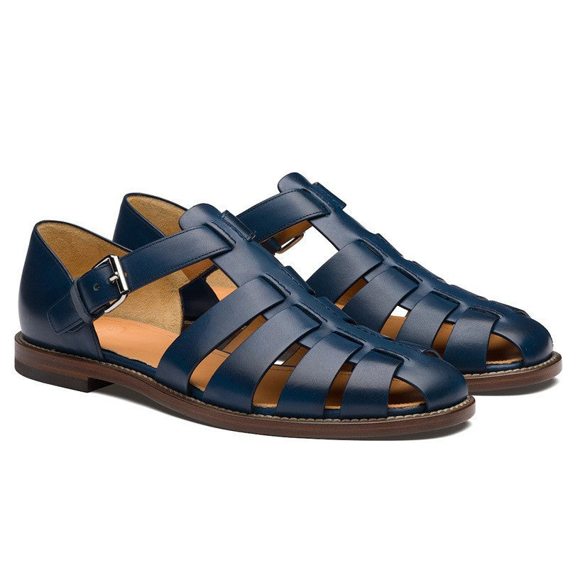 Mens Breathable Leather Buckle Sandals